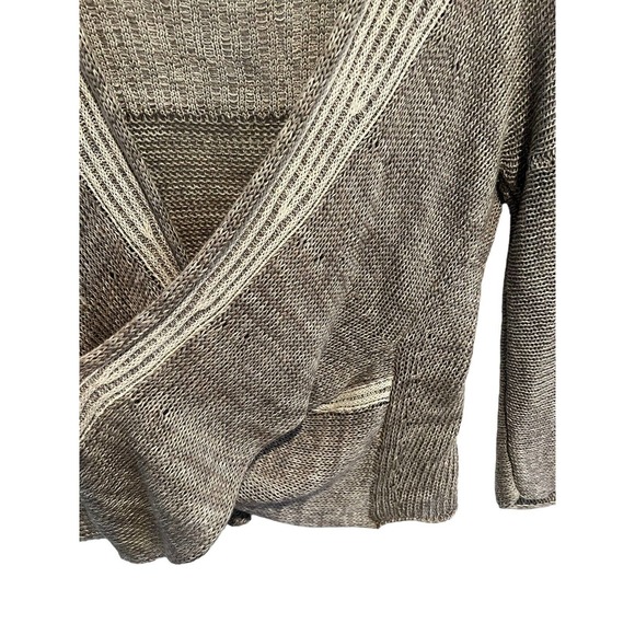 SOFT SURROUNDINGS Womens Sweater Gray Knit Wrap Front V-Neck Pullover Sz Small - Picture 3 of 5